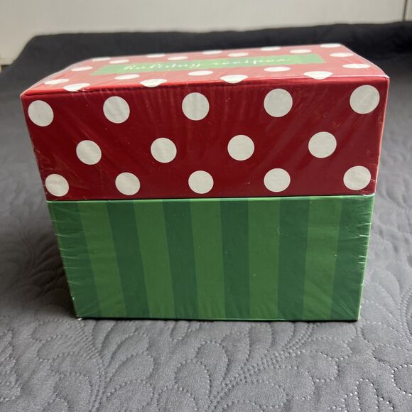 Lot Of 2 NEW Christmas Holiday Decor, Set of Tealights & Holiday Recipe Card Box - Picture 9 of 10